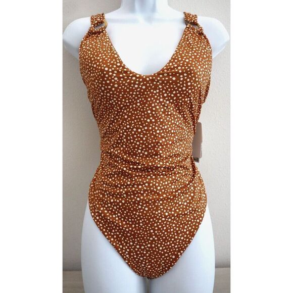 Sanctuary Swim SANS22232 Women's Sz L Lion Printed High Leg 1-Pc Swimsuit - Picture 1 of 12